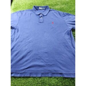 Polo Ralph Lauren Polo Shirt Mens 2XL Blue Short Sleeve Cotton Pony Logo Casual